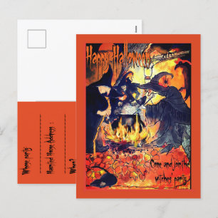 Invitación de fiesta de tres brujas de Halloween