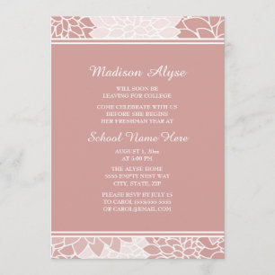 Invitación de fiesta de tronco floral blanco rosa