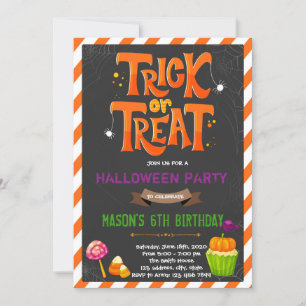 Invitación de fiesta de truco o de tratamiento