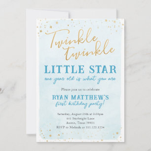 Invitación de fiesta de Twinkle Twinkle Little Sta