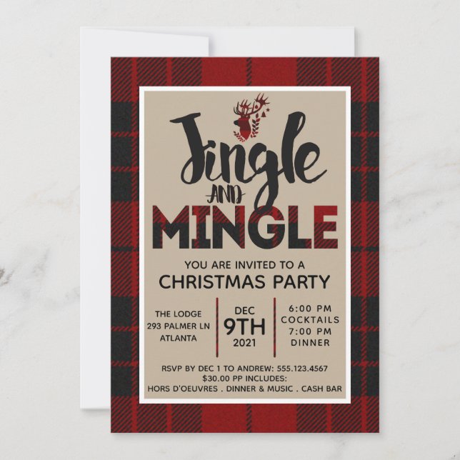Invitación de fiesta de vacaciones a los navidades (Anverso)