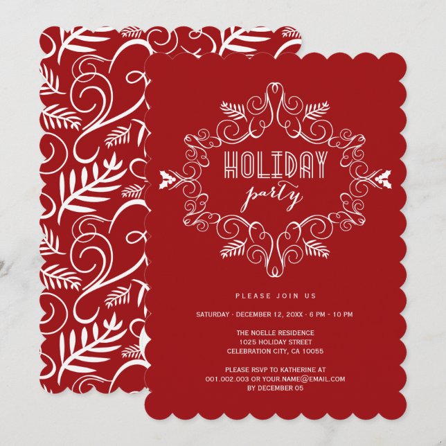 Invitación de fiesta de vacaciones clásicas de mar (Anverso / Reverso)