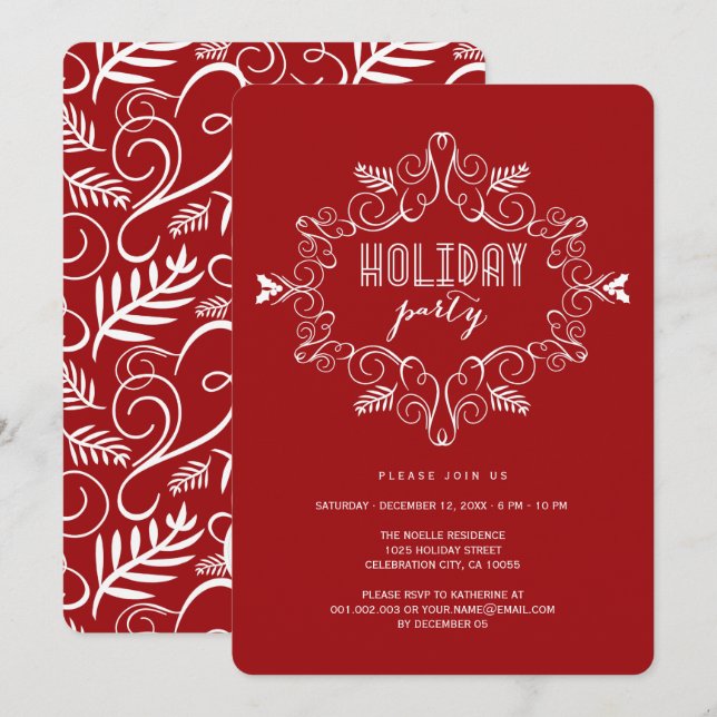 Invitación de fiesta de vacaciones clásicas de mar (Anverso / Reverso)