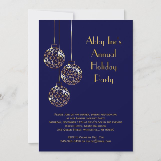 Invitación de fiesta de vacaciones corporativas mo (Anverso)
