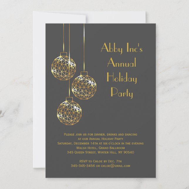 Invitación de fiesta de vacaciones corporativas mo (Anverso)