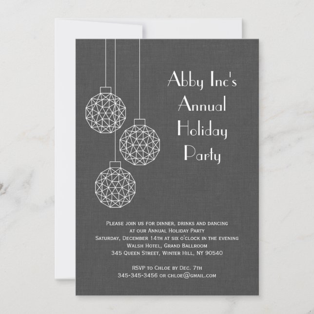 Invitación de fiesta de vacaciones corporativas mo (Anverso)