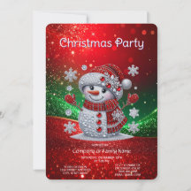 Invitación de fiesta de vacaciones de muñeco de ni