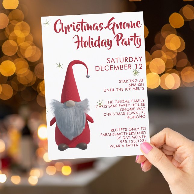 Invitación de fiesta de vacaciones de Navidades am (Fun invitation to send to your holiday party guests. Merry Gnome-mas!)