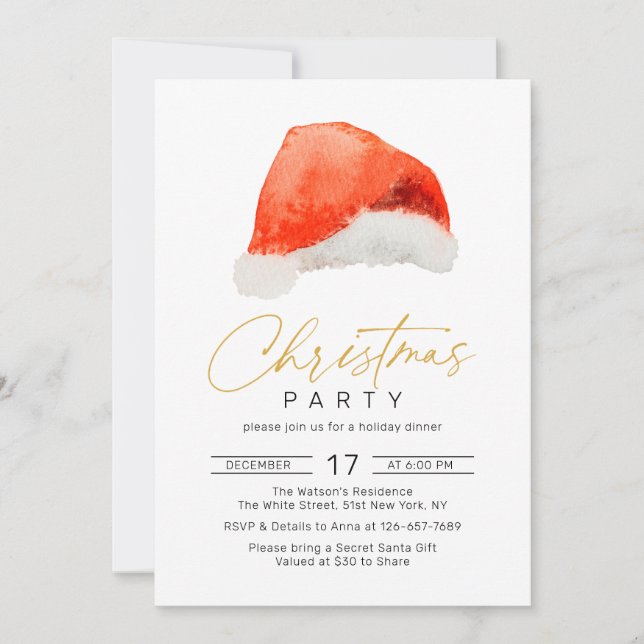 Invitación de fiesta de vacaciones de navidades en (Anverso)