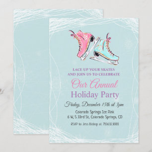 Invitación de fiesta de vacaciones de patinaje sob