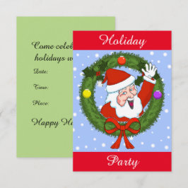 Invitación de fiesta de vacaciones de Santa Claus