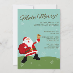 Invitación de fiesta de vacaciones de Santa divert