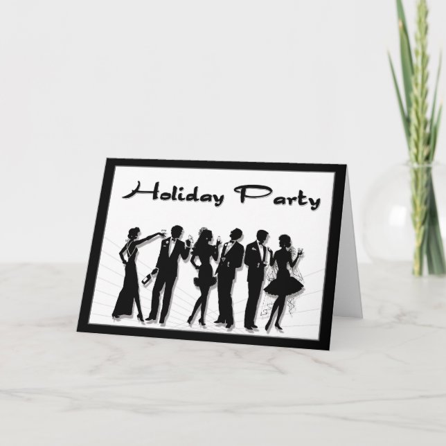 Invitación de fiesta de vacaciones de Silhouette (Anverso)