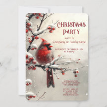 Invitación de fiesta de vacaciones del cardenal ro