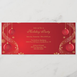 Invitación de fiesta de vacaciones elegante rojo y