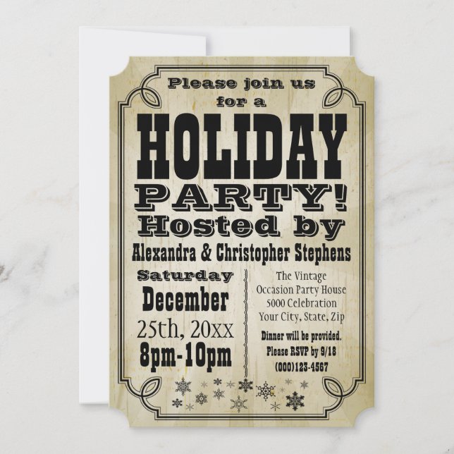 Invitación de fiesta de vacaciones en el campo vin (Anverso)