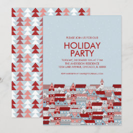 Invitación de fiesta de vacaciones en la aldea de