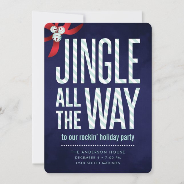 Invitación de fiesta de vacaciones *Jingle Todo el (Anverso)