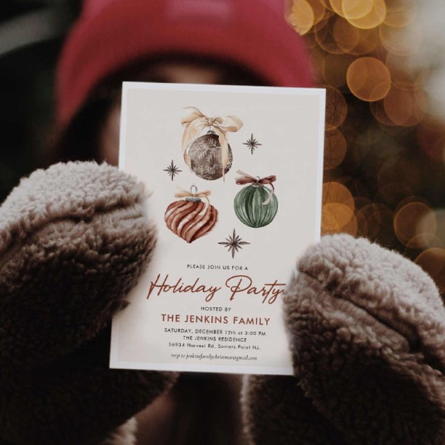 Invitación de fiesta de vacaciones moderna (Boho Modern Holiday party invitation)
