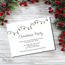 Invitación de fiesta de vacaciones retro a la luz