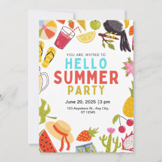 invitación de fiesta de verano