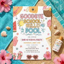 Invitación de fiesta de verano Adiós escuela Hola 