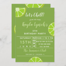 Invitación de fiesta de verano de Lime