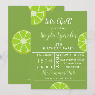 Invitación de fiesta de verano de Lime
