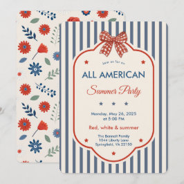 Invitación de fiesta de verano Vintage Americana