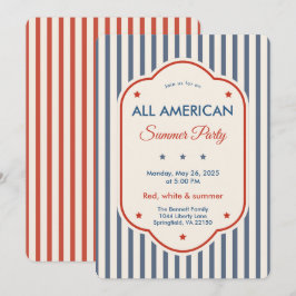 Invitación de fiesta de verano Vintage Americana