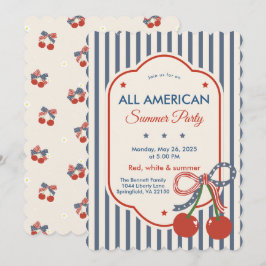 Invitación de fiesta de verano Vintage Americana