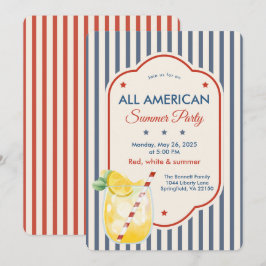 Invitación de fiesta de verano Vintage Americana