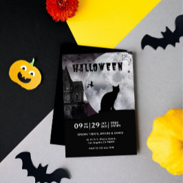 Invitación de Fiesta de Vibe de Halloween blanco y