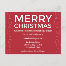 Invitación de Fiesta de Vino Rojo a Navidades de l