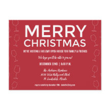 Invitación de Fiesta de Vino Rojo a Navidades de l