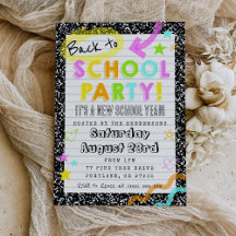 Invitación de fiesta de vuelta al cole