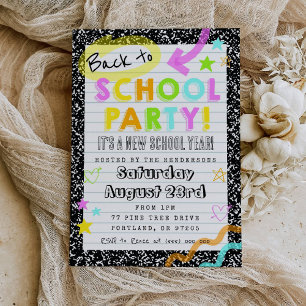 Invitación de fiesta de vuelta al cole