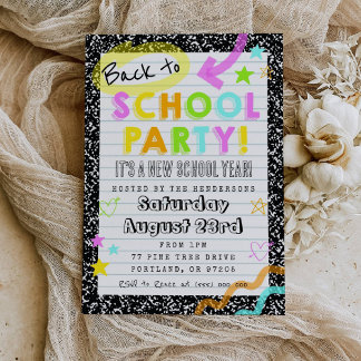Invitación de fiesta de vuelta al cole