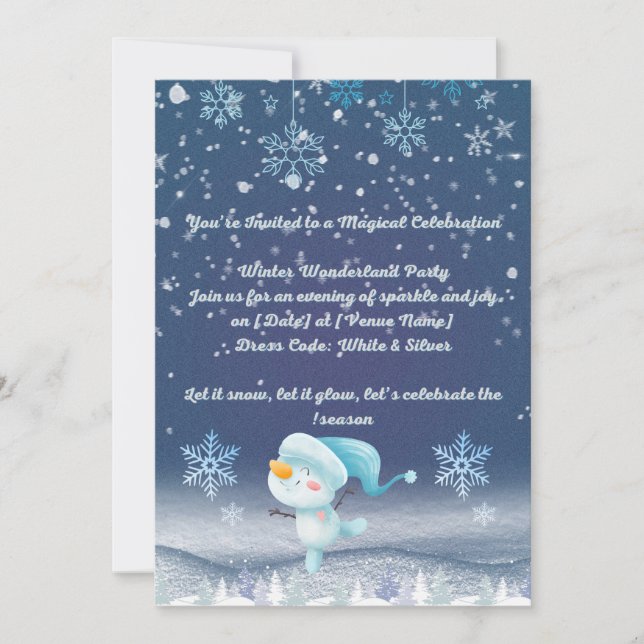 Invitación de fiesta de Winter Wonderland | Nieve  (Anverso)