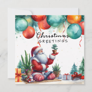 Invitación de fiesta de yoga Navidad Santa Claus p