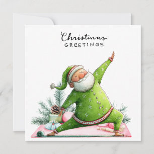 invitación de fiesta de Yoga Navidad Santa Claus p