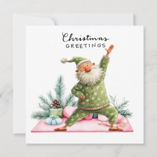 invitación de fiesta de Yoga Navidad Santa Claus p