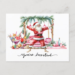 invitación de fiesta de Yoga Navidad Santa Claus p