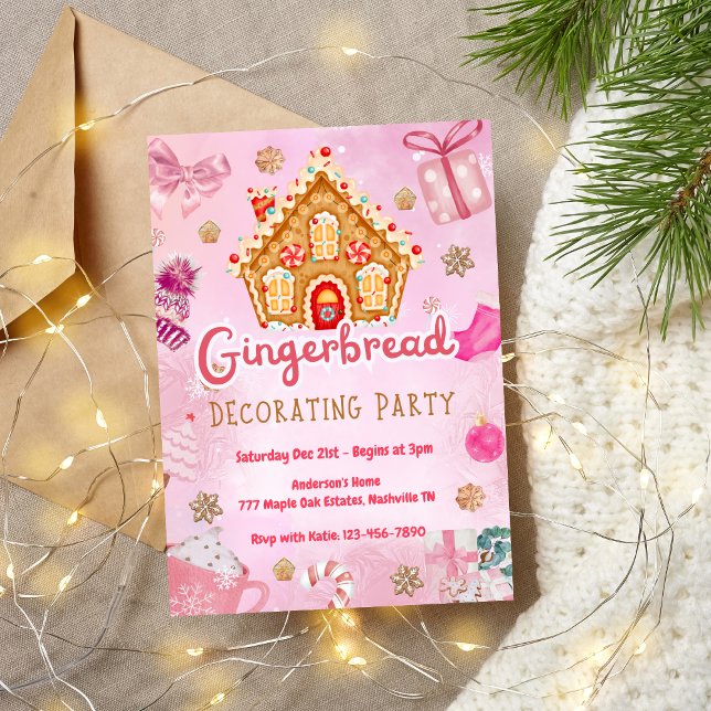 Invitación de fiesta decorativa a casa de jengibre (Subido por el creador)
