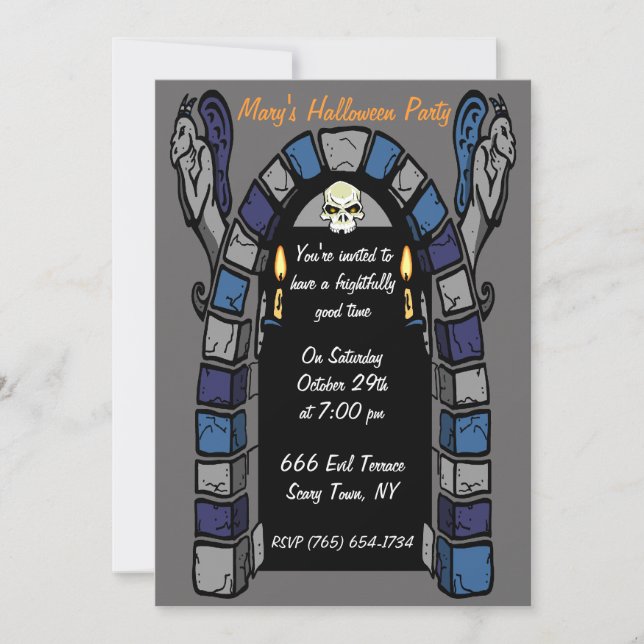 Invitación de fiesta del castillo embrujado (Anverso)