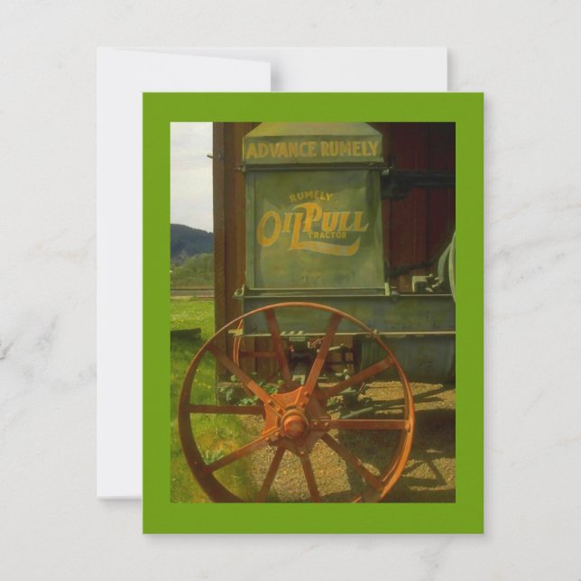 INVITACIÓN DE FIESTA DEL CUMPLEAÑOS - TRACTOR VERD (Anverso)