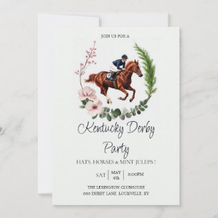 Invitación de fiesta del Derby de Kentucky Floral