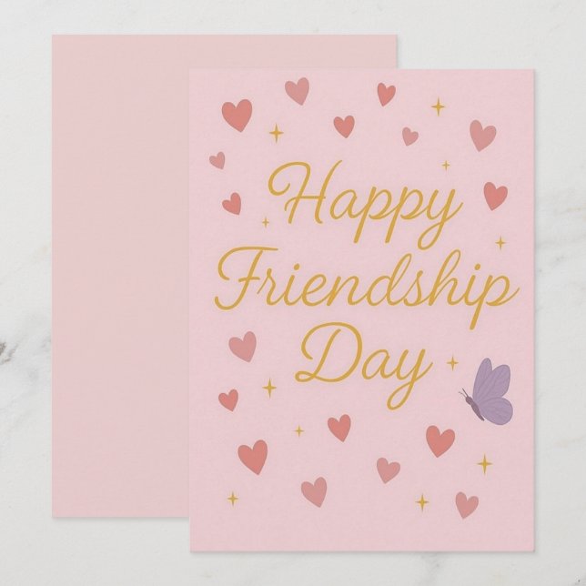 Invitación de fiesta del Día de la Amistad Feliz (Anverso / Reverso)