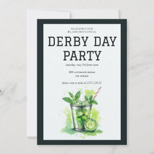 Invitación de fiesta del día del Derby Mint Julep