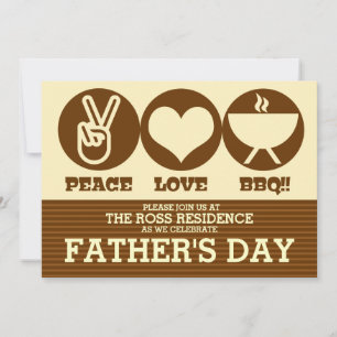 Invitación de fiesta del Día del Padre Peace Love 